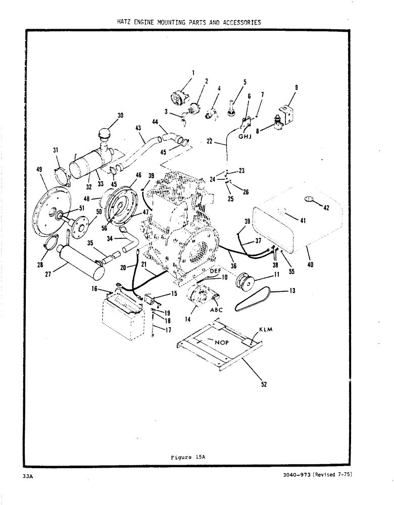 Схема запчастей Case P42 - (33A) - HATZ ENGINE MOUNTING PARTS AND ACCESSORIES 