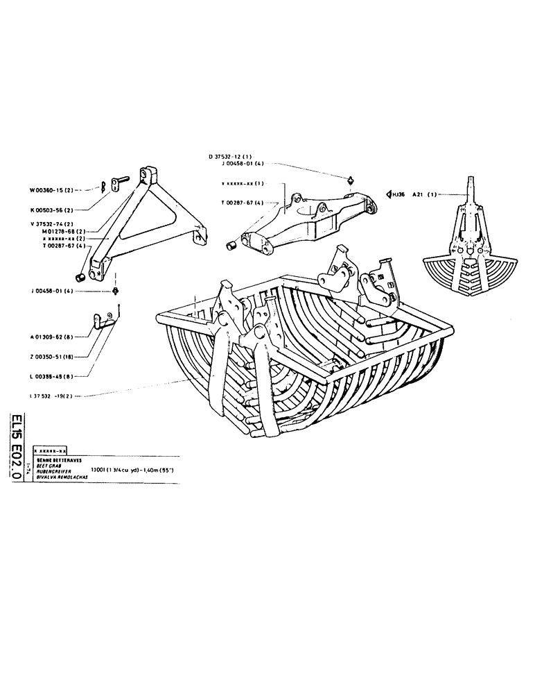 Схема запчастей Case LC80 - (148) - BEET GRAB 