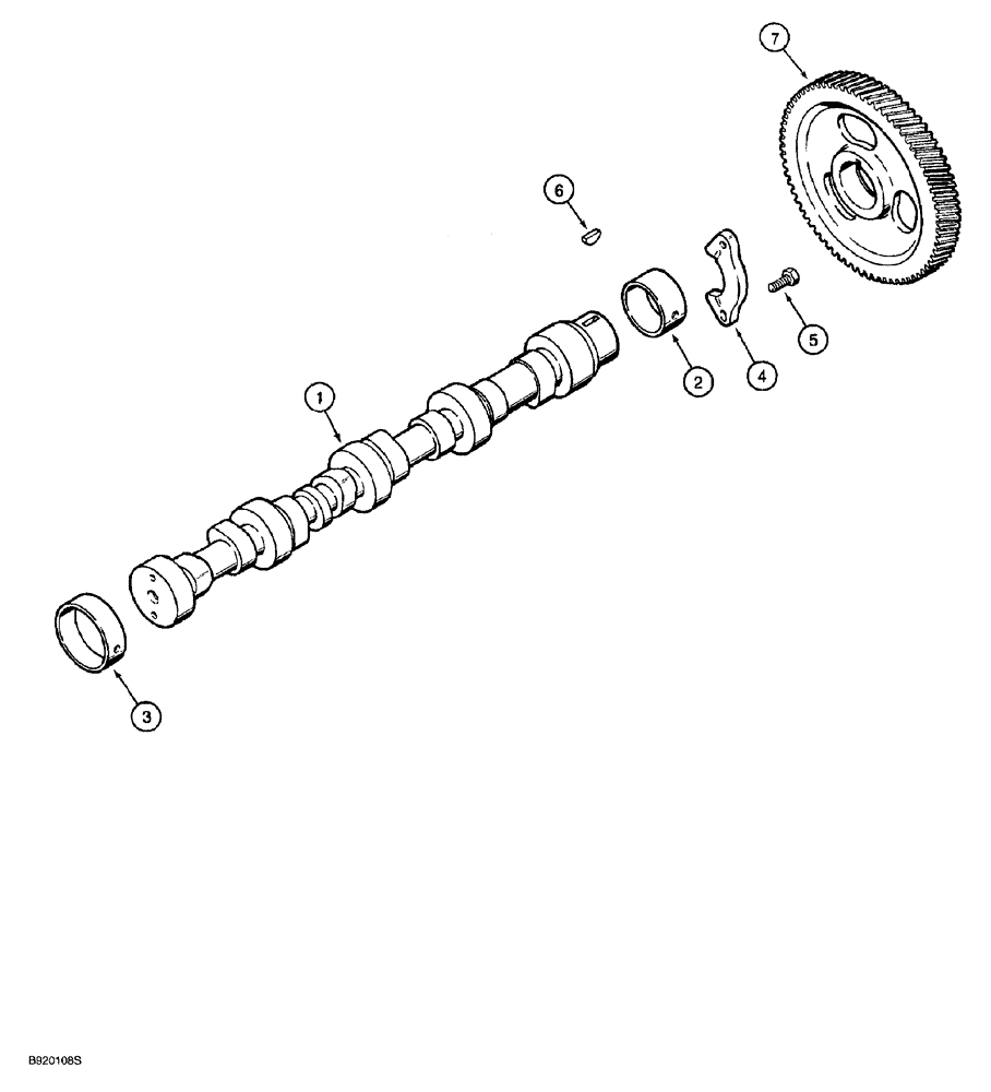 Схема запчастей Case 650G - (2-37A) - CAMSHAFT 4T-390 EMISSIONS CERTIFIED ENGINE CRAWLER P.I.N. JJG0216449 AND AFTER (02) - ENGINE