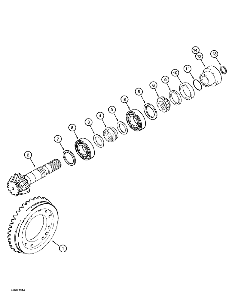 Схема запчастей Case 560 - (6-52) - FRONT AND REAR DRIVE AXLE ASSEMBLIES, RING AND PINION GEAR SET (06) - POWER TRAIN