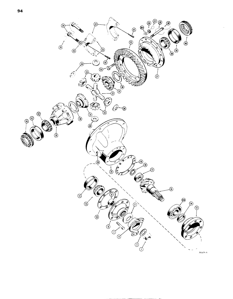 Схема запчастей Case W14 - (094) - L50107 AND L51018 AXLE DIFFERENTIAL (06) - POWER TRAIN