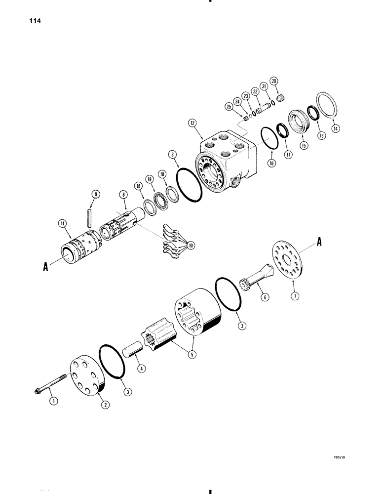 Схема запчастей Case W11 - (114) - L78473 STEERING CONTROL VALVE AND COLUMN, VALVE (05) - STEERING