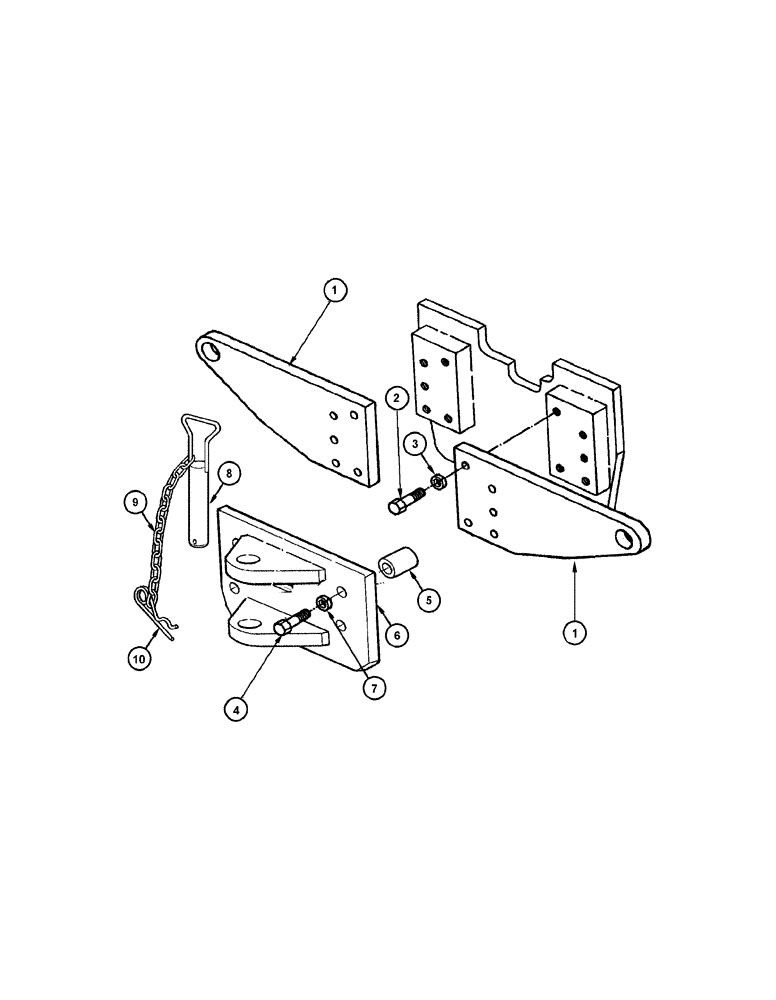 Схема запчастей Case 845 - (09-010[01]) - LIFTING SUPPORT - ASSEMBLY (09) - CHASSIS