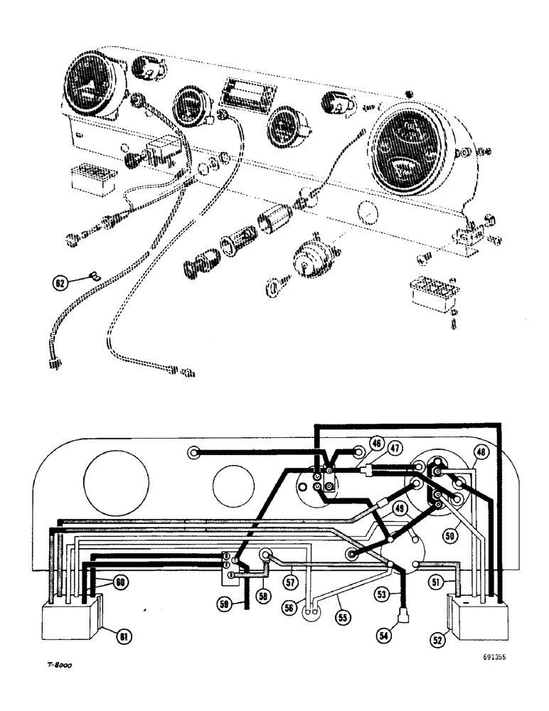 Схема запчастей Case W7 - (126) - INSTRUMENT PANEL, PRIOR TO SERIAL NO. 9801417 (04) - ELECTRICAL SYSTEMS