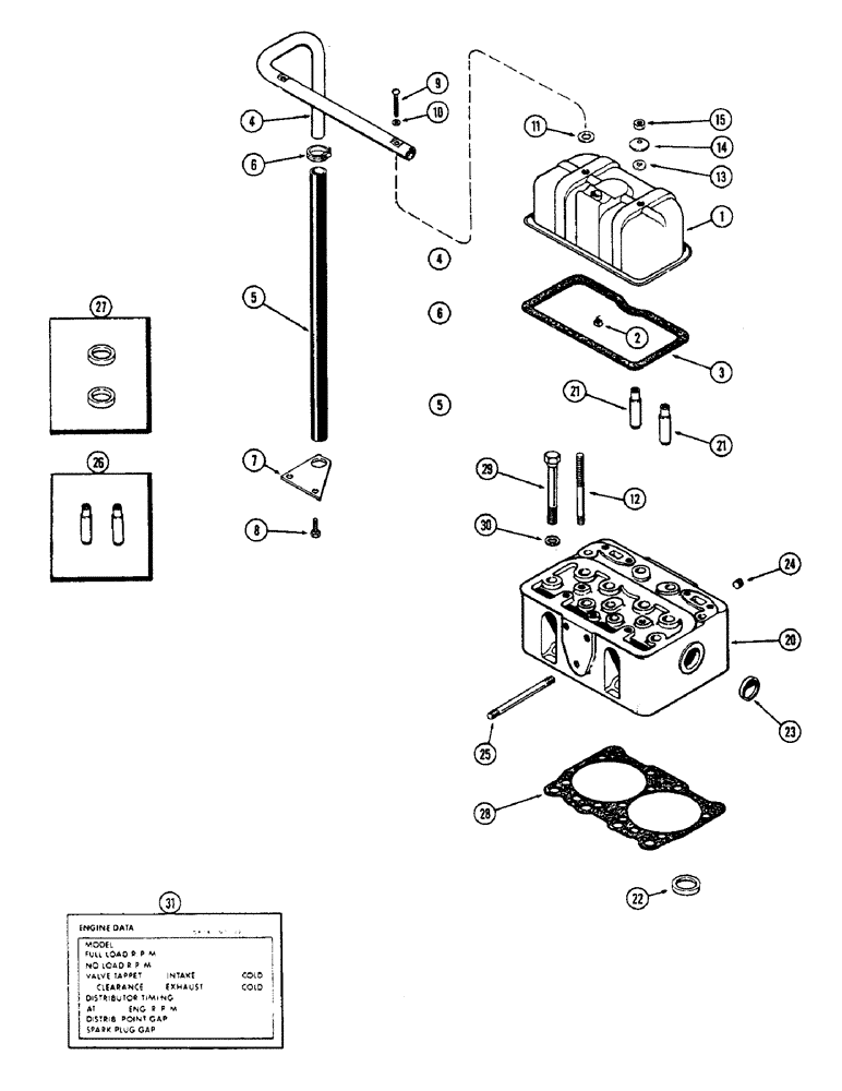 Схема запчастей Case W7E - (034) - CYLINDER HEAD & COVER, (301B) SPARK IGNITION ENGINE (02) - ENGINE