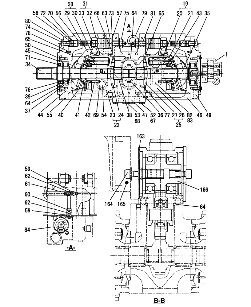 Схема запчастей Case CX350 - (08-163-10[01]) - HYDRAULIC PUMP HIGH PRESSURE - WITH AUXILIARY HYDRAULICS (08) - HYDRAULICS