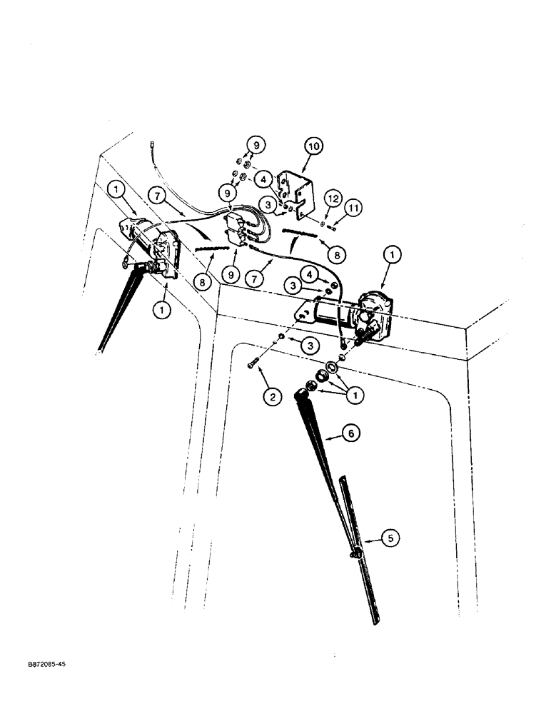 Схема запчастей Case W36 - (4-180) - REAR WIPERS, P.I.N. 9156438 AND AFTER (04) - ELECTRICAL SYSTEMS