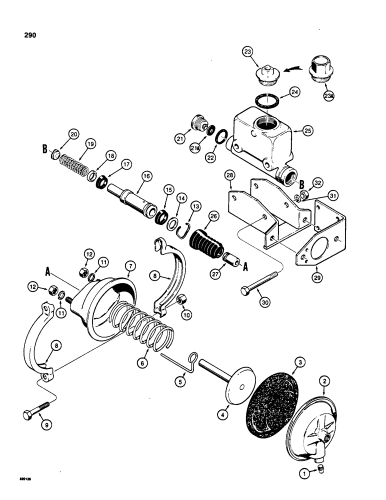 Схема запчастей Case W20 - (290) - L77529 AND L77758 BRAKE ACTUATORS (07) - BRAKES