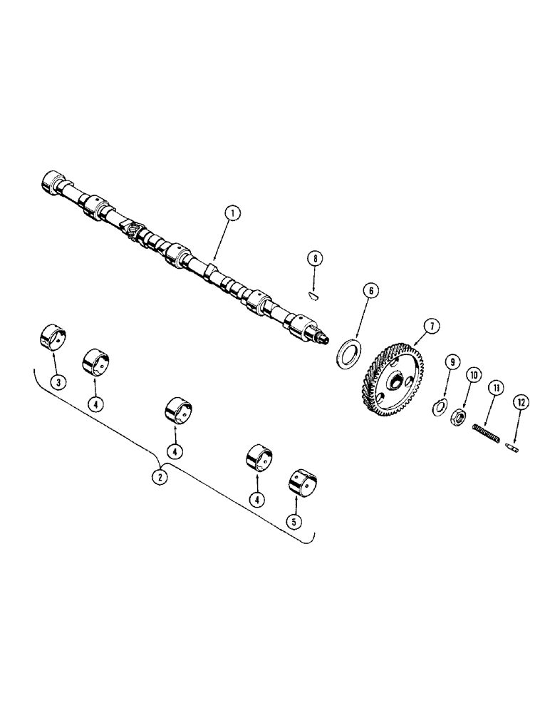 Схема запчастей Case W9B - (008) - CAMSHAFT, (401) DIESEL ENGINE (02) - ENGINE