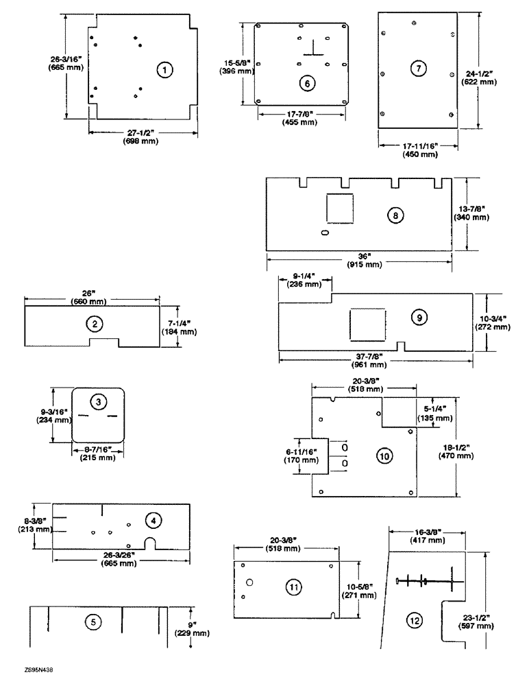 Схема запчастей Case 1150E - (9-080) - NOISE REDUCTION PADS (09) - CHASSIS/ATTACHMENTS