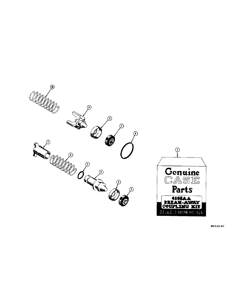 Схема запчастей Case 320 - (214[1]) - SERVICE KIT FOR HYDRAULIC COUPLINGS (07) - HYDRAULIC SYSTEM