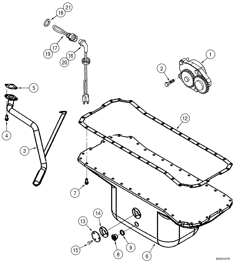 Схема запчастей Case CX240LR - (02-13) - OIL PUMP, PAN - HEATER (02) - ENGINE