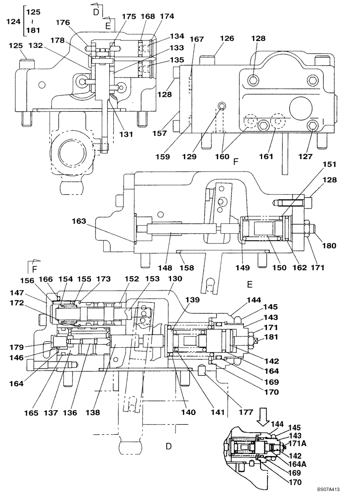 Схема запчастей Case CX240LR - (08-34) - PUMP ASSY, HYDRAULIC - REGULATOR (Nov 3 2009 8:16AM) (08) - HYDRAULICS