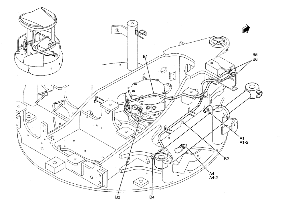 Схема запчастей Case CX27B PV13 - (01-020) - HYD LINES, CYLINDER (SWING) (05) - SUPERSTRUCTURE