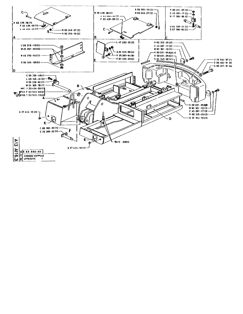 Схема запчастей Case 90BCL - (053) - UPPERSTRUCTURE (05) - UPPERSTRUCTURE CHASSIS