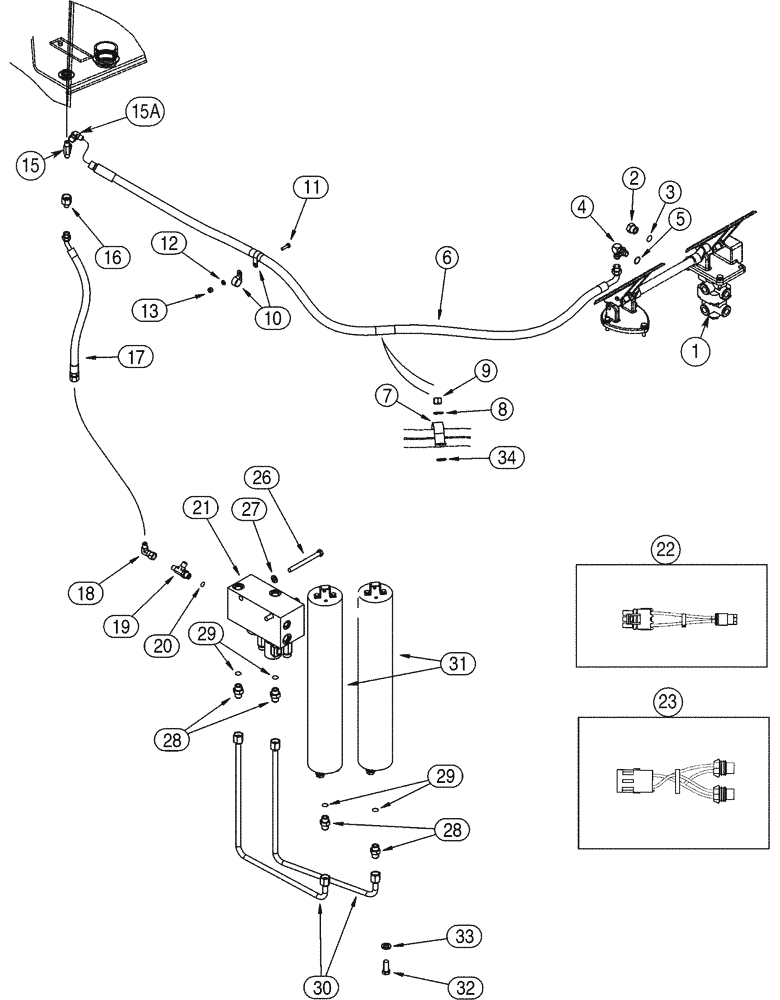 Схема запчастей Case 821C - (07-05) - HYDRAULICS BRAKE, MAIN (07) - BRAKES