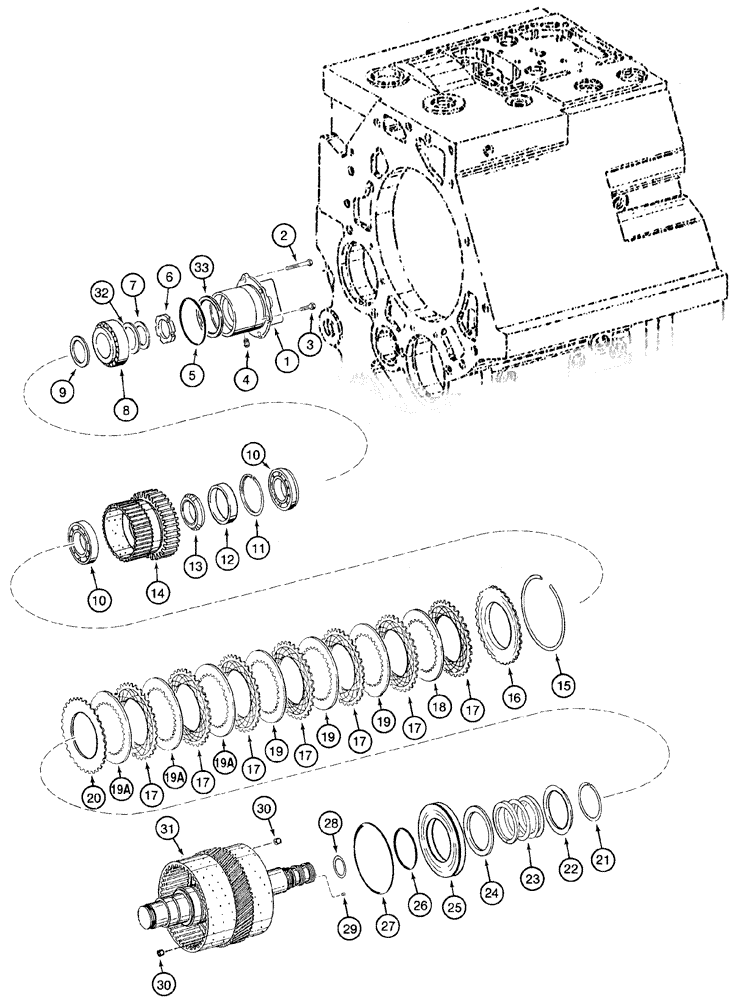 Схема запчастей Case 921C - (06-20G) - TRANSMISSION - CLUTCH ASSY, FIRST (06) - POWER TRAIN