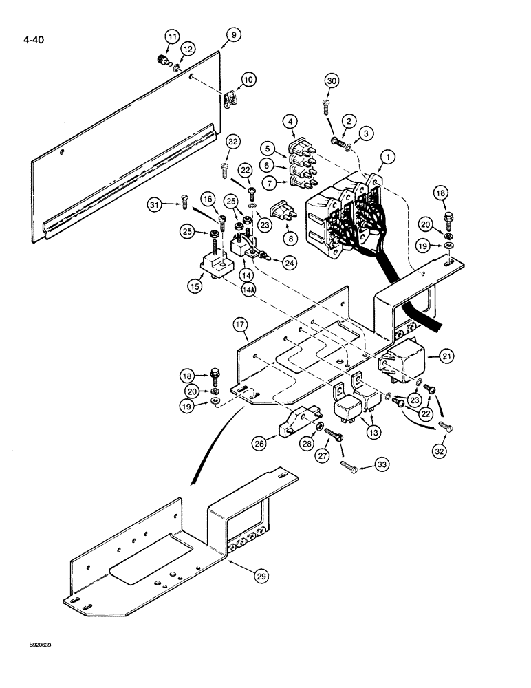 Схема запчастей Case 721 - (4-40) - CANOPY HARNESS - OPERATORS COMPARTMENT, POWER DISTRIBUTION CENTER, PRIOR TO P.I.N. JAK0022758 (04) - ELECTRICAL SYSTEMS