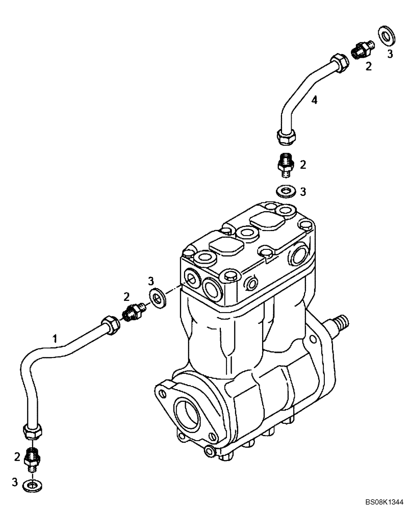 Схема запчастей Case 330B - (01A00000336[001]) - LINES, COMPRESSOR COOLING (P.I.N. HHD0330BN7PG57000 AND AFTER) (84163256) (01) - ENGINE