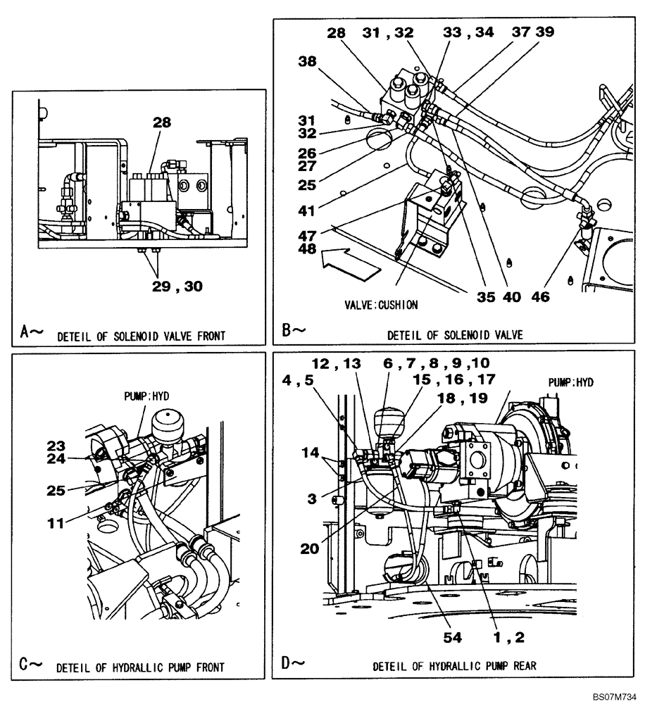 Схема запчастей Case CX75SR - (08-33) - HYDRAULICS - PILOT PRESSURE, RETURN LINES (08) - HYDRAULICS