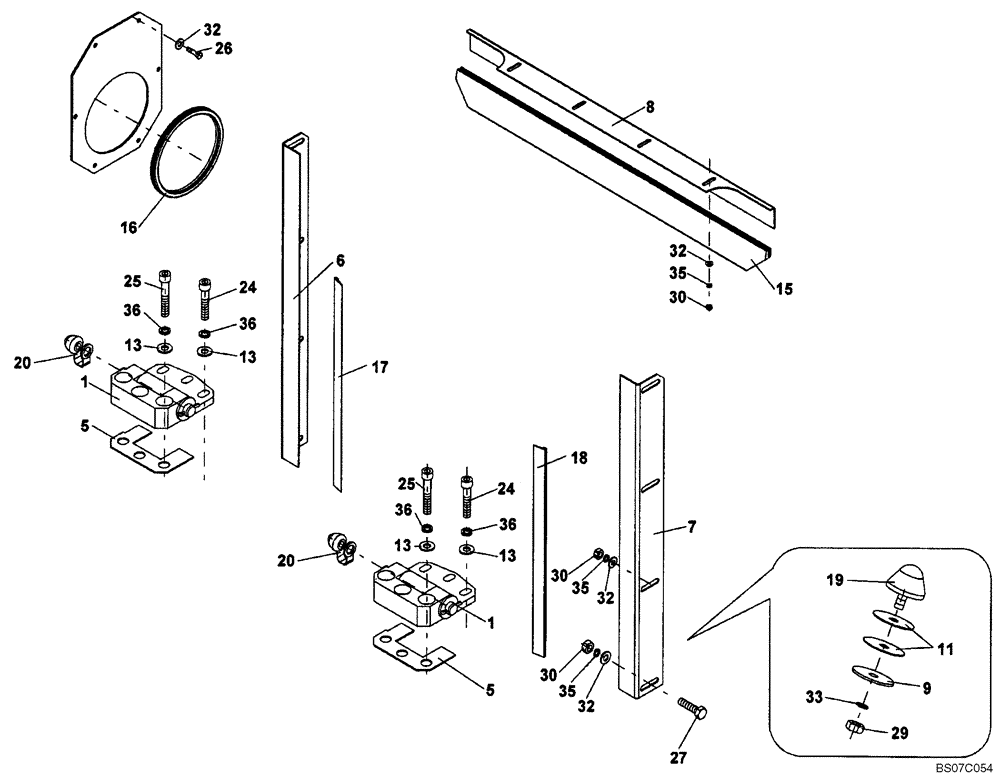 Схема запчастей Case SV216 - (90.100.02) - MOUNTING, HOOD (GROUP 205) (ND133636) (90) - PLATFORM, CAB, BODYWORK AND DECALS