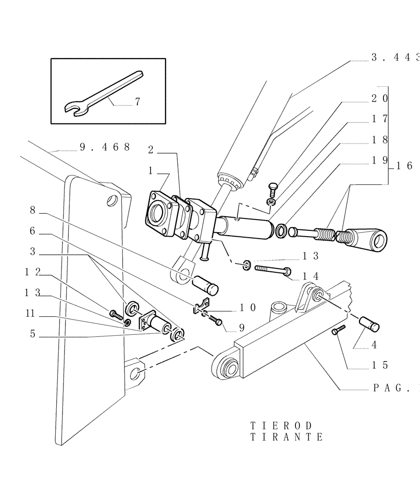 Схема запчастей Case 1850K - (9.467[02]) - PUSHBEAMS AND STRUTS (HSU) - - OPTIONAL CODE 76090649 (19) - OPTIONS