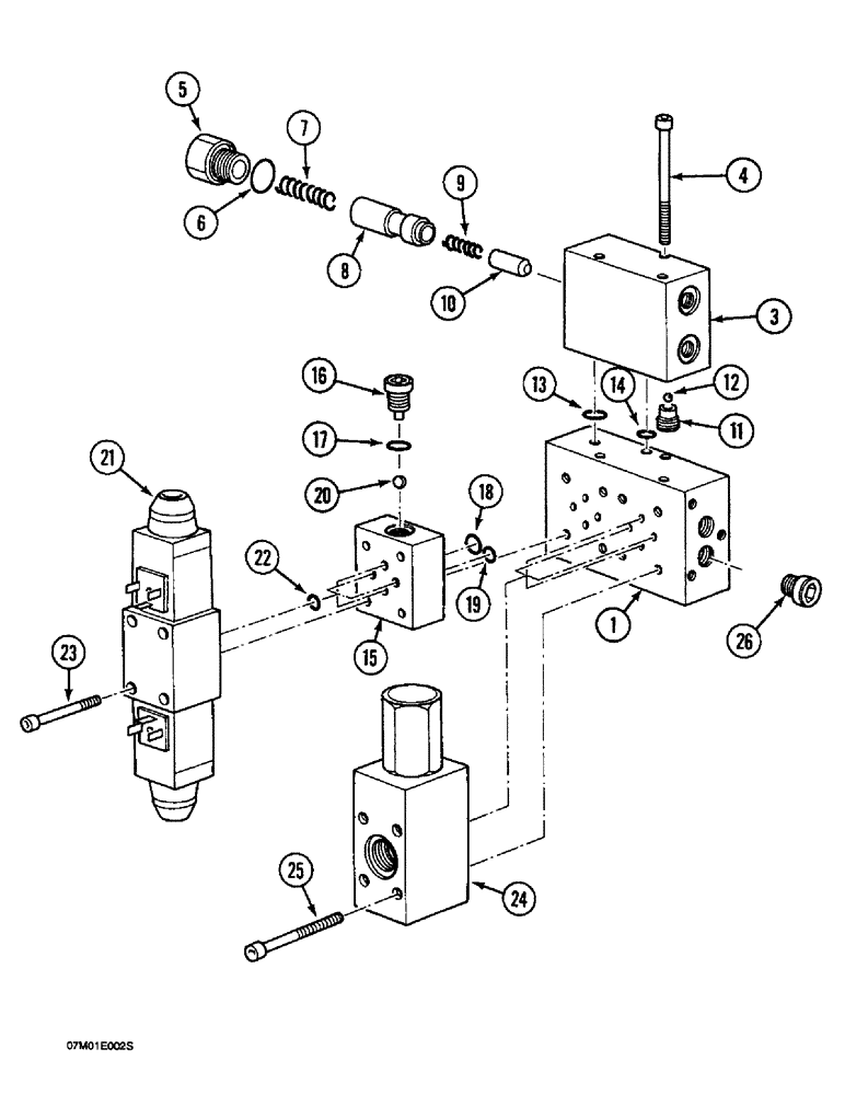 Схема запчастей Case 1088 - (8C-20) - SOLENOID VALVE AND SWING BRAKE RELEASE (08) - HYDRAULICS