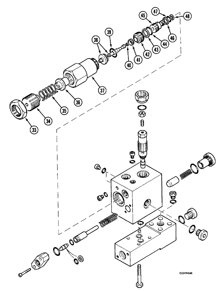 Схема запчастей Case 220B - (8-176) - OPTIONAL CRANING VALVE, USED WITH ARM CYLINDER CIRCUIT (CONT) (08) - HYDRAULICS