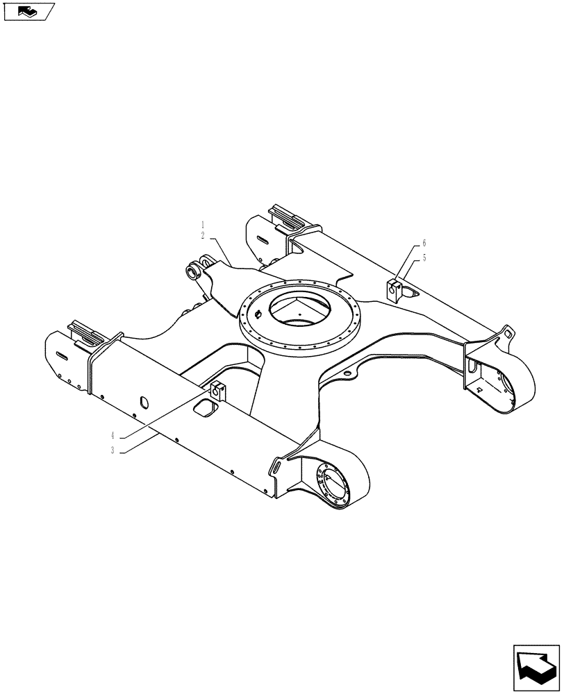 Схема запчастей Case CX55BMSR - (02-002[00]) - FRAME ASSY, LOW (39) - FRAMES AND BALLASTING