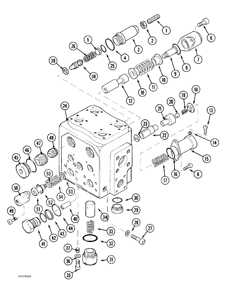 Схема запчастей Case 170C - (8-119A) - SWING AND DRIVE CONTROL VALVE, SWING CONTROL VALVE SECTION (08) - HYDRAULICS