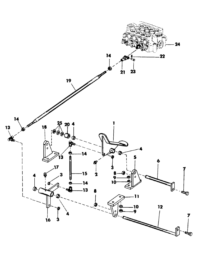 Схема запчастей Case 50 - (072) - LEFT TRACK PEDAL CONTROL AND LINKAGE (33) - BRAKES & CONTROLS