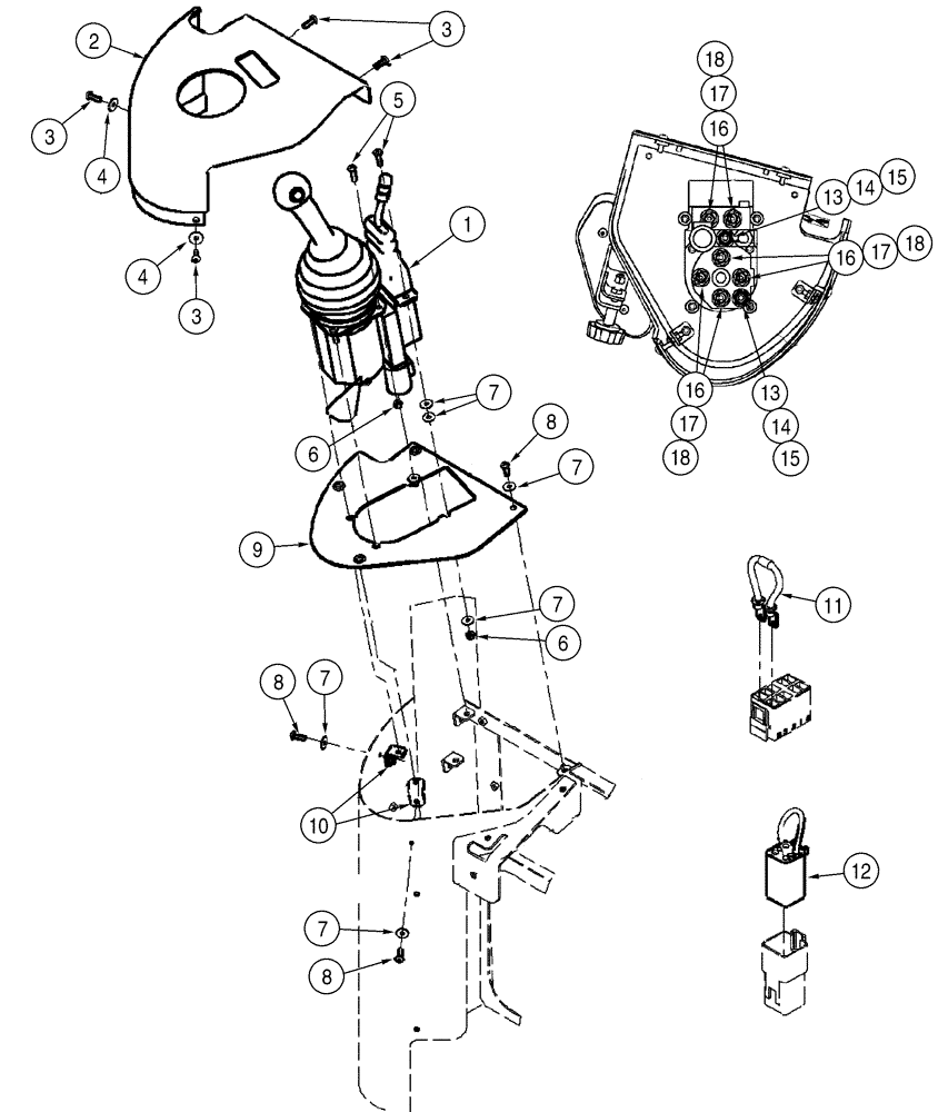 Схема запчастей Case 521D - (08-33) - HYDRAULICS - LOADER CONTROL, REMOTE (08) - HYDRAULICS