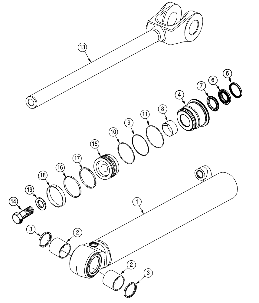 Схема запчастей Case 521D - (08-28C) - CYLINDER ASSY - LOADER LIFT XR (08) - HYDRAULICS