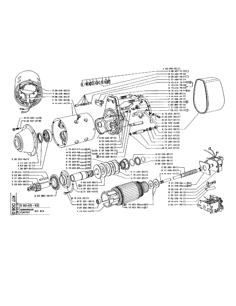 Схема запчастей Case 220 - (B-092) - STARTER (06) - ELECTRICAL SYSTEMS