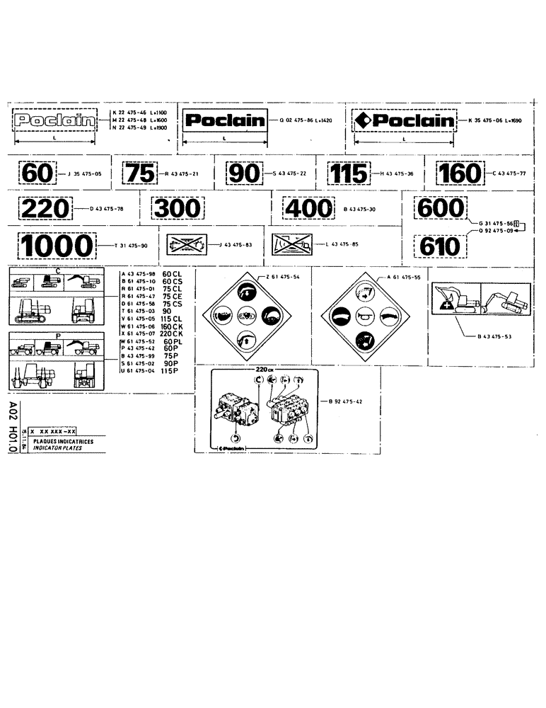 Схема запчастей Case 220 - (007) - INDICATOR PLATES (12) - Chassis/Attachments