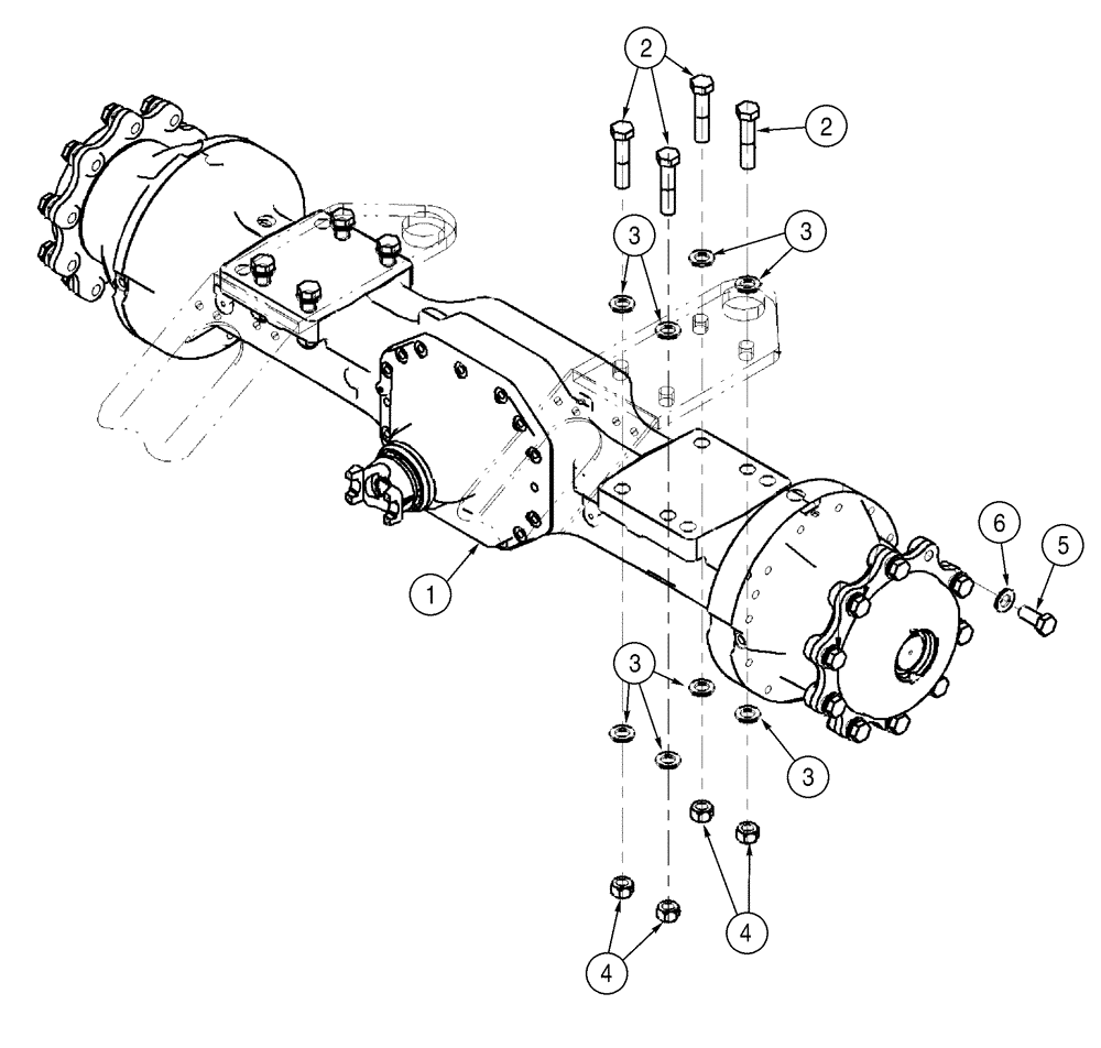 Схема запчастей Case 521D - (06-22) - AXLE, FRONT - MOUNTING (06) - POWER TRAIN