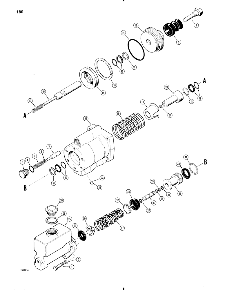 Схема запчастей Case W11 - (180) - L79630 BRAKE ACTUATOR, MODELS WITH FRONT AND REAR WHEEL (07) - BRAKES