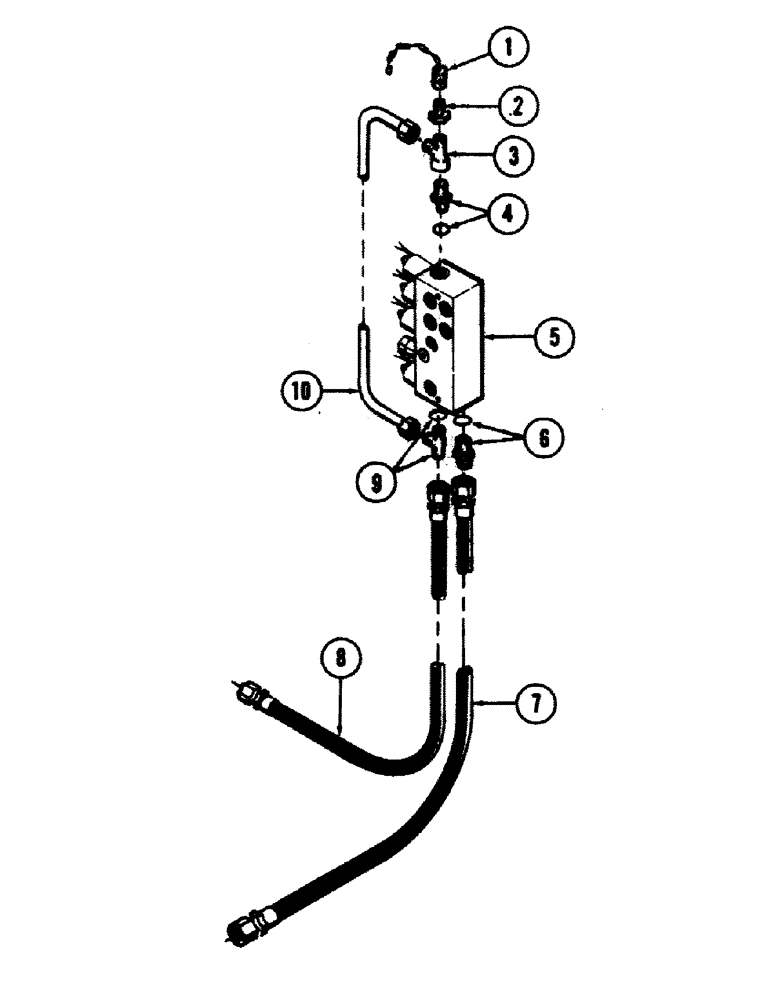 Схема запчастей Case 50 - (8-212) - MONOBLOCK SUPPLY AND DRAIN TUBING (08) - HYDRAULICS