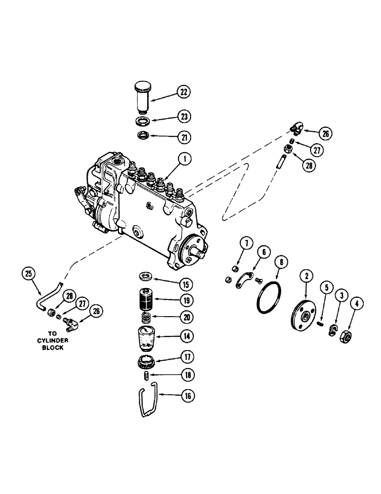 Схема запчастей Case 40 - (040) - FUEL INJECTION PUMP, 504BDT ENGINE (10) - ENGINE