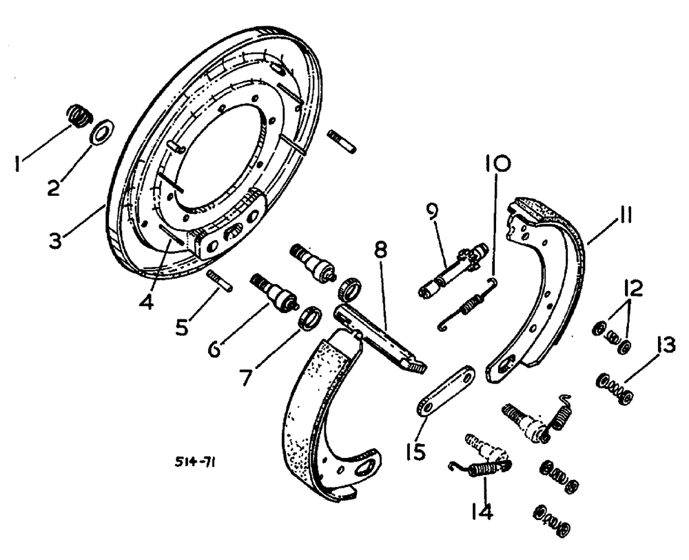 Схема запчастей Case 3400 - (005) - DRUM BRAKE (33) - BRAKES & CONTROLS