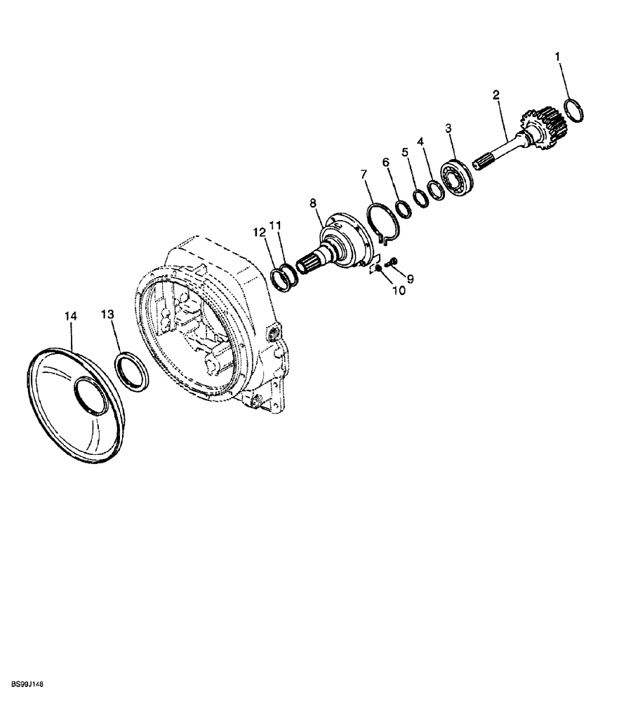 Схема запчастей Case 689G - (06-36) - TRANSMISSION COMPONENTS, TURBINE SHAFT AND STATOR SUPPORT (06) - POWER TRAIN