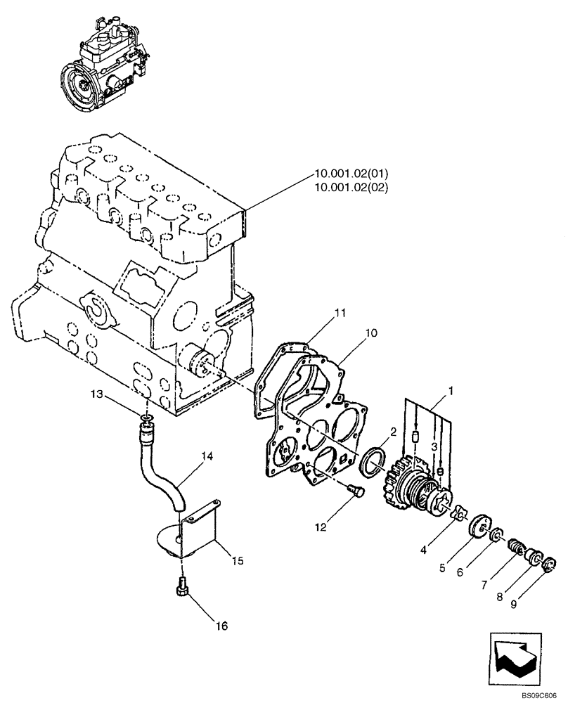 Схема запчастей Case SR150 - (10.304.01) - OIL PUMP & SUCTION FILTER (10) - ENGINE