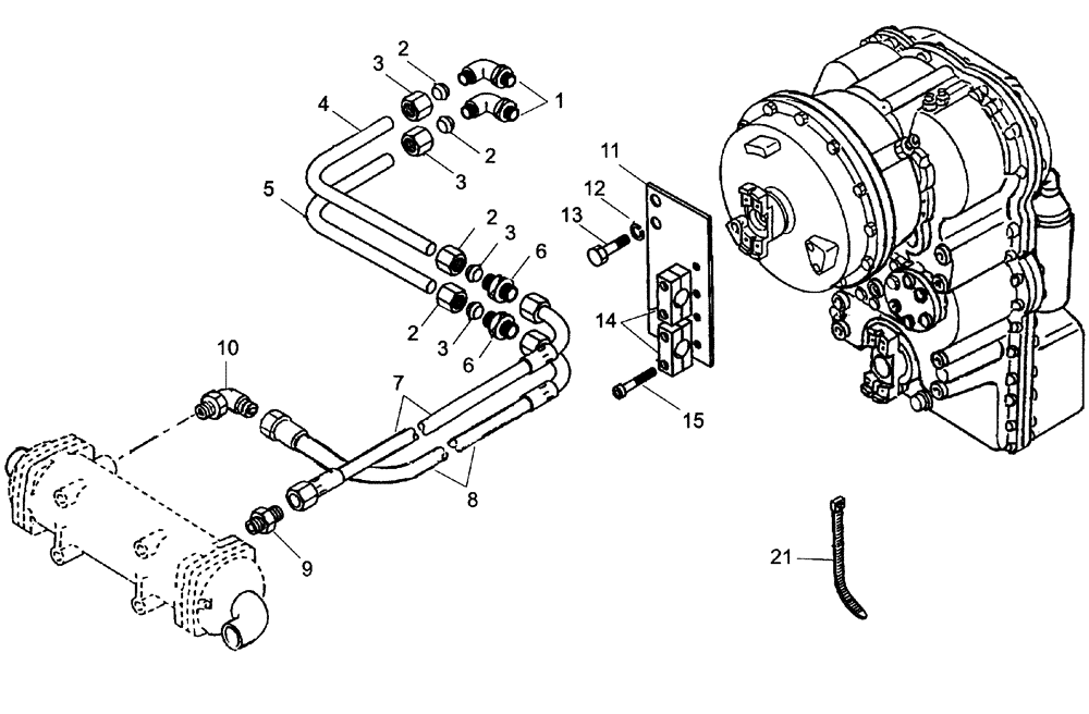 Схема запчастей Case 325 - (1.211/1[30A]) - TRANSMISSION - COMPONENTS (03) - Converter / Transmission