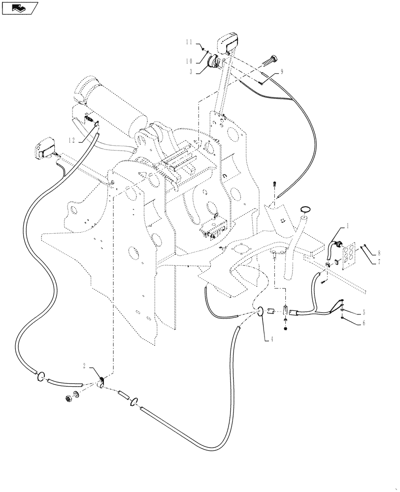 Схема запчастей Case 1121F - (55.100.04) - FRONT CHASSIS HARNESS INSTALLATION (55) - ELECTRICAL SYSTEMS