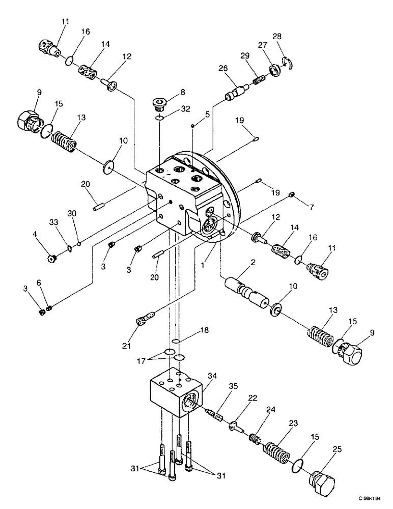 Схема запчастей Case 9007B - (7-08) - TRAVEL HYDRAULIC MOTOR (07) - BRAKES