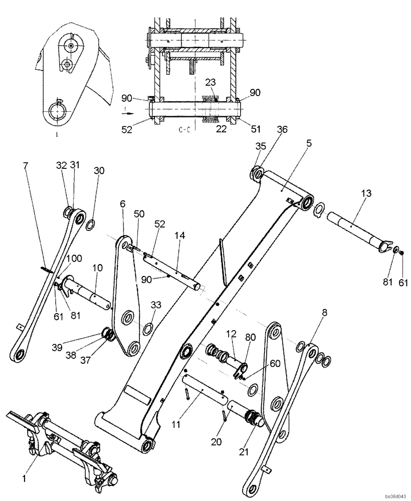 Схема запчастей Case 321E - (60.600[2992624000]) - LOADER ARM INSTALLATION (82) - FRONT LOADER & BUCKET