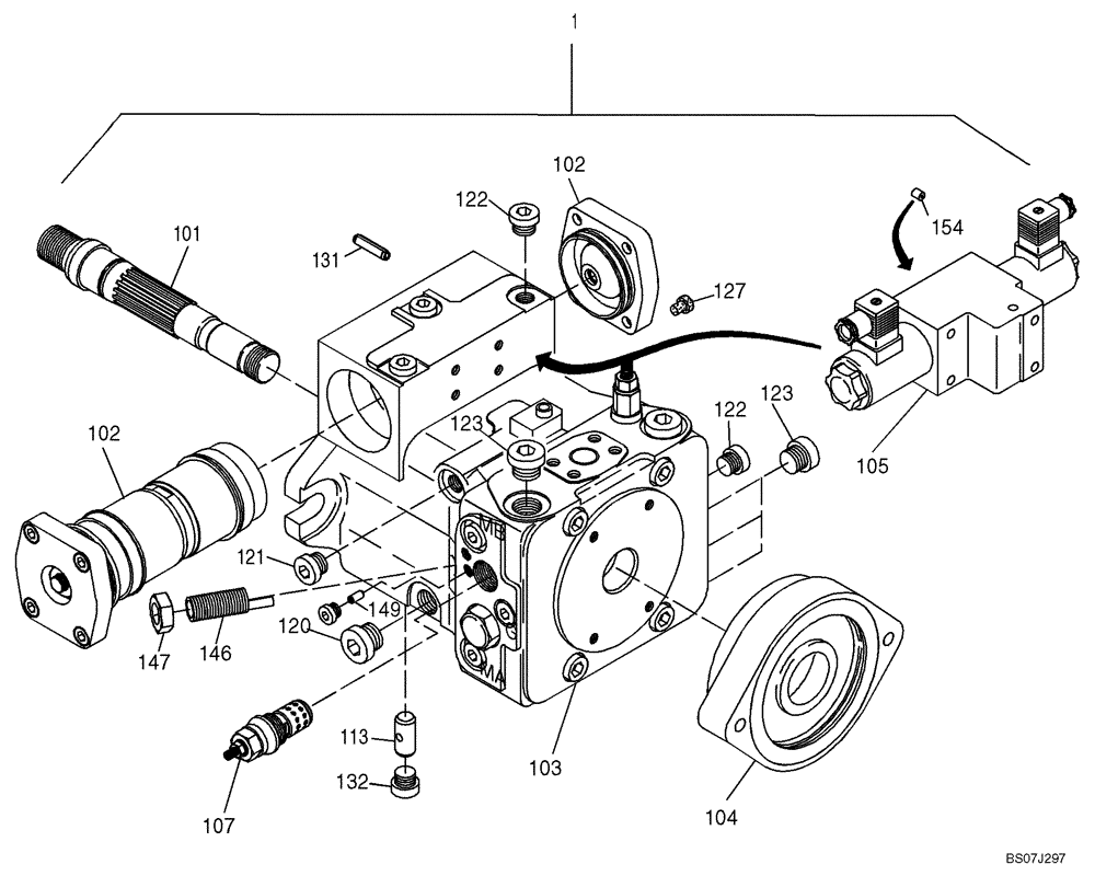 Схема запчастей Case 21E - (22.062[2987652000]) - AXIAL PISTON PUMP (35) - HYDRAULIC SYSTEMS