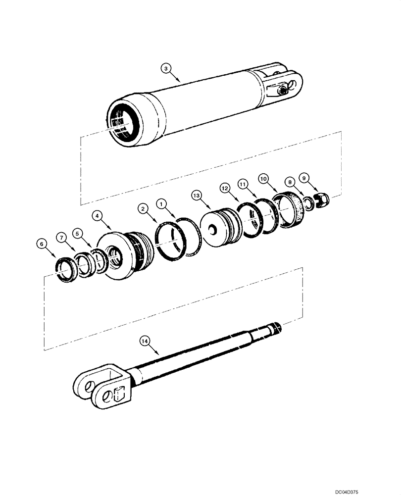 Схема запчастей Case 865 - (08.61[00]) - CYLINDER - SCARIFIER (08) - HYDRAULICS