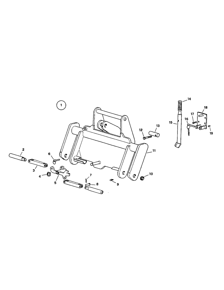 Схема запчастей Case 221B - (9-23C) - MANUAL QUICK CHANGE COUPLER, 121B (DAH1216844-) / 221B (DAH2216854-) (09) - CHASSIS/ATTACHMENTS