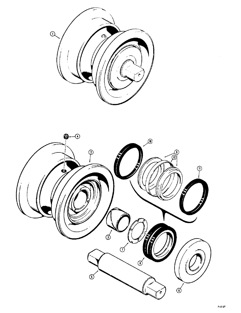 Схема запчастей Case 310G - (123A) - TRACK ROLLER (FACE SEAL) (04) - UNDERCARRIAGE